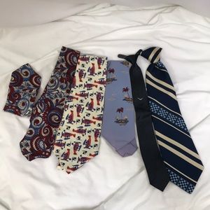 Vintage Bundle of 5 Men’s Neck Ties ~ Mid Century